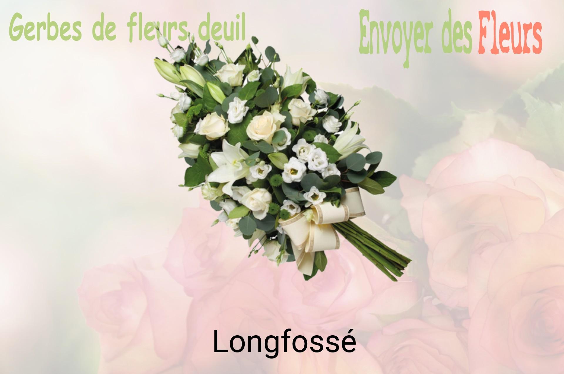 Gerbe de fleurs de deuil livrée à Longfossé
